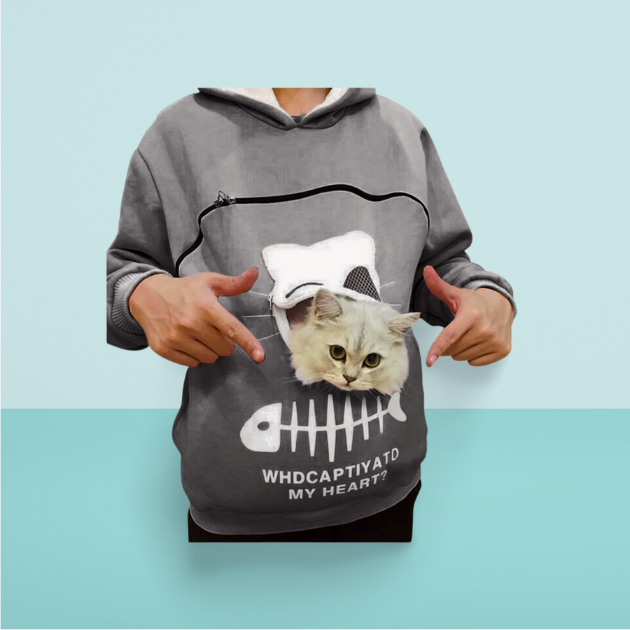 Women Hoodie Sweatshirt With Cat Pet Pocket - PetsDreamy