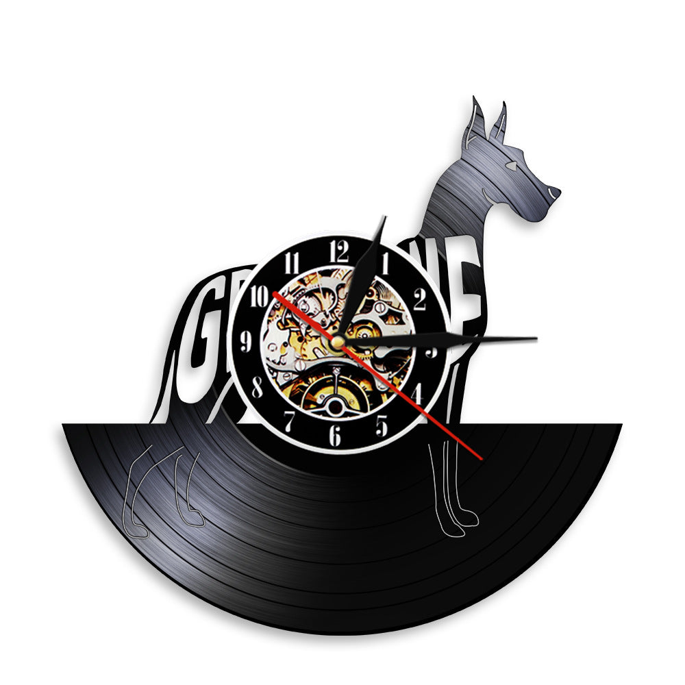 Nostalgic Vinyl Wall Clock Pets Cute Dogs Dogs - PetsDreamy