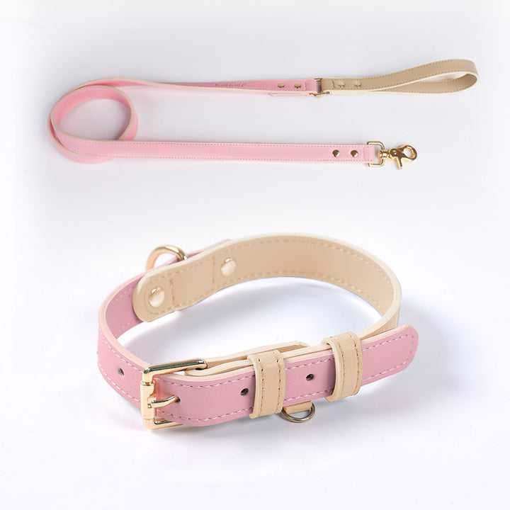 Leather Pet Dog Leash Collar Set - PetsDreamy