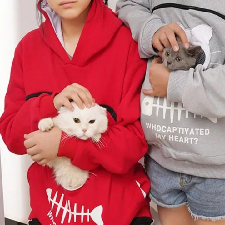 Women Hoodie Sweatshirt With Cat Pet Pocket - PetsDreamy