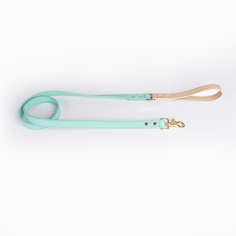 Leather Pet Dog Leash Collar Set - PetsDreamy