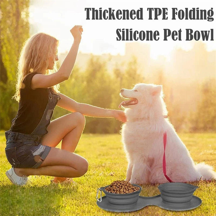 Foldable Double Bowl Pet - PetsDreamy