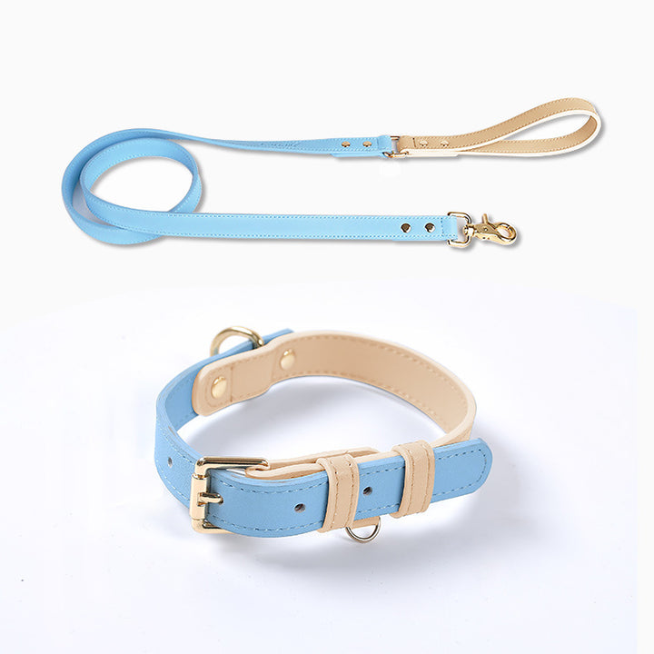 Leather Pet Dog Leash Collar Set - PetsDreamy