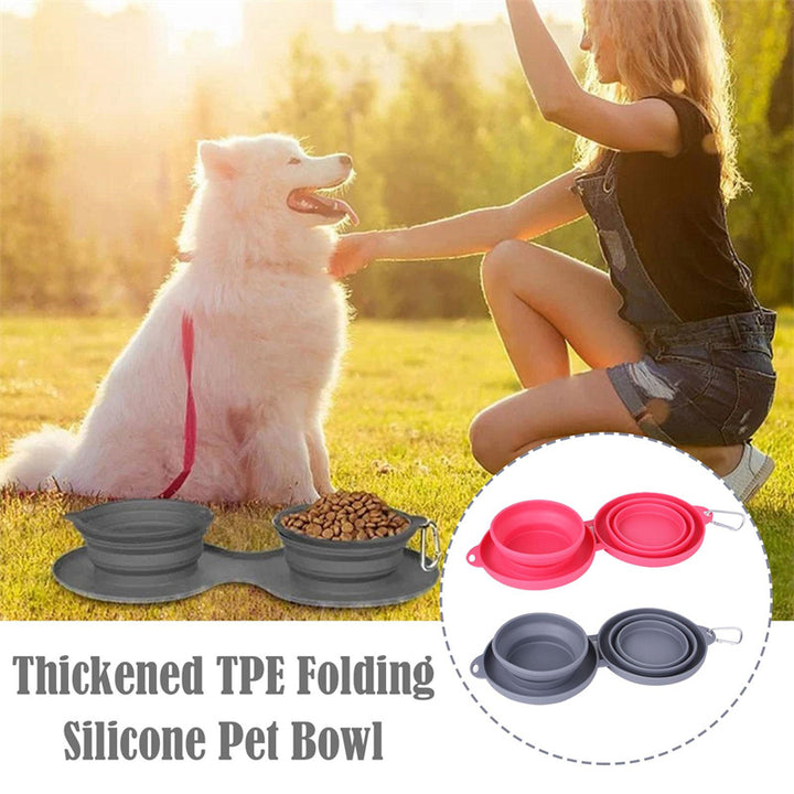 Foldable Double Bowl Pet - PetsDreamy