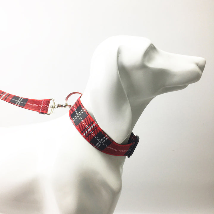 Pet Dog Collar Check Pattern Leash - PetsDreamy